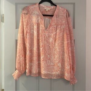 Chic Pink Paisley Blouse